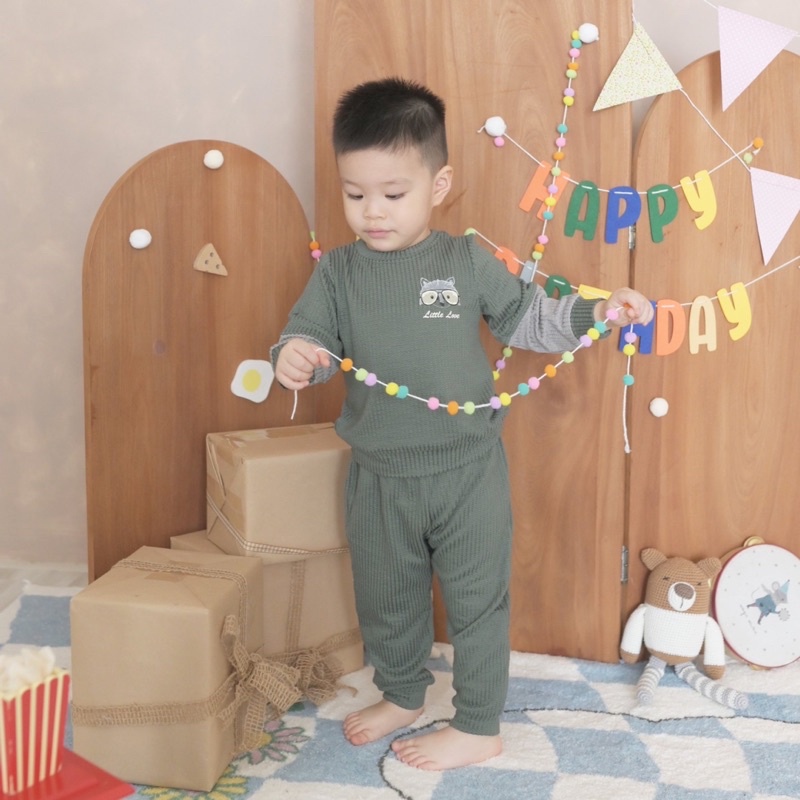 Lil little love - Bộ dài tay thu đông cho bé vải len mềm mịn ấm áp cho bé