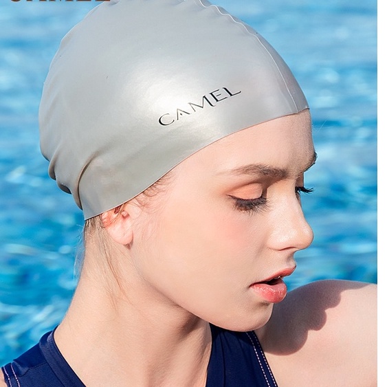 Mũ bơi CAMEL bảo vệ tai chống thấm nước bằng chất liệu silicone