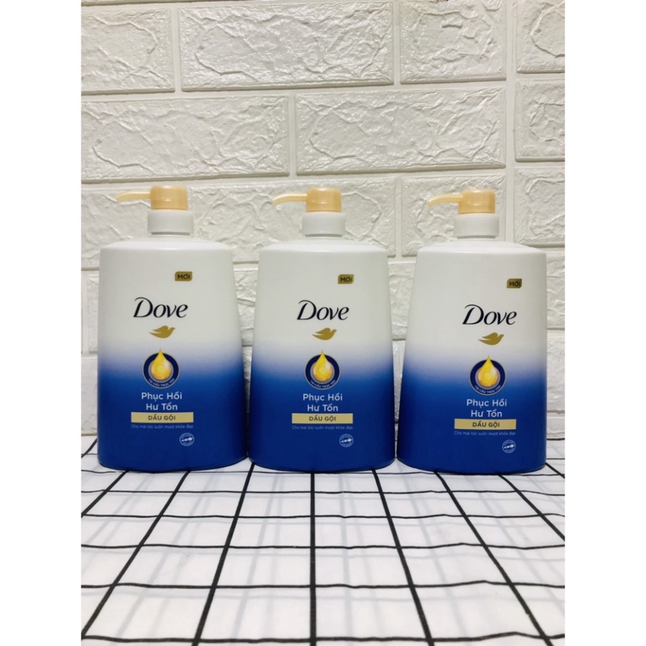 Dầu gội phục hồi tóc Dove Phục Hồi Hư Tổn Công nghệ độc quyền Định Vị Hư Tổn Chính Xác cho tóc suôn mượt, khỏe đẹp 880g