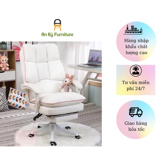  Ghế Gaming Văn Phòng Chân Xoay Có Tựa Đầu Ngã Nằm Màu Hồng Nữ Tínhjo-899h 