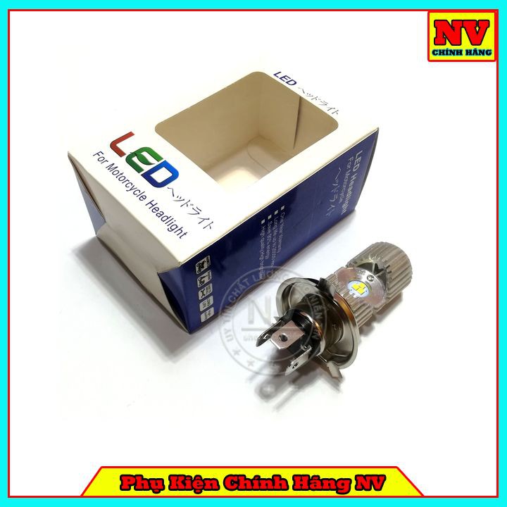 Đèn Pha Xe Máy Chân H4 Ánh Sáng Trắng Siêu Sáng