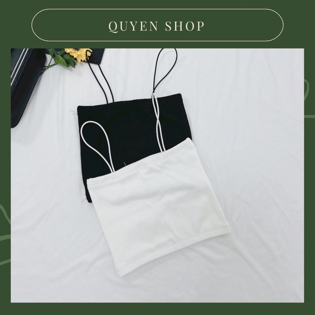 Áo Ống Croptop 2 Dây Ôm Body Dây Sợi Bún [Video+Ảnh Thật]_Quyen Shop