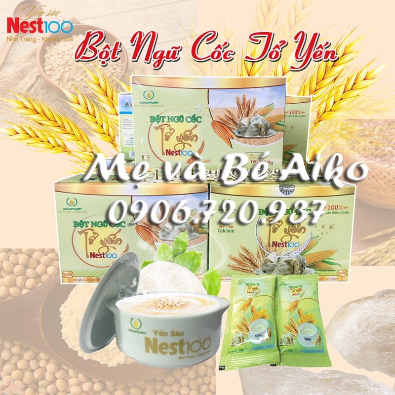 (Mẫu Mới) BỘT NGŨ CỐC TỔ YẾN NEST100 250g (10 túi x 25g)