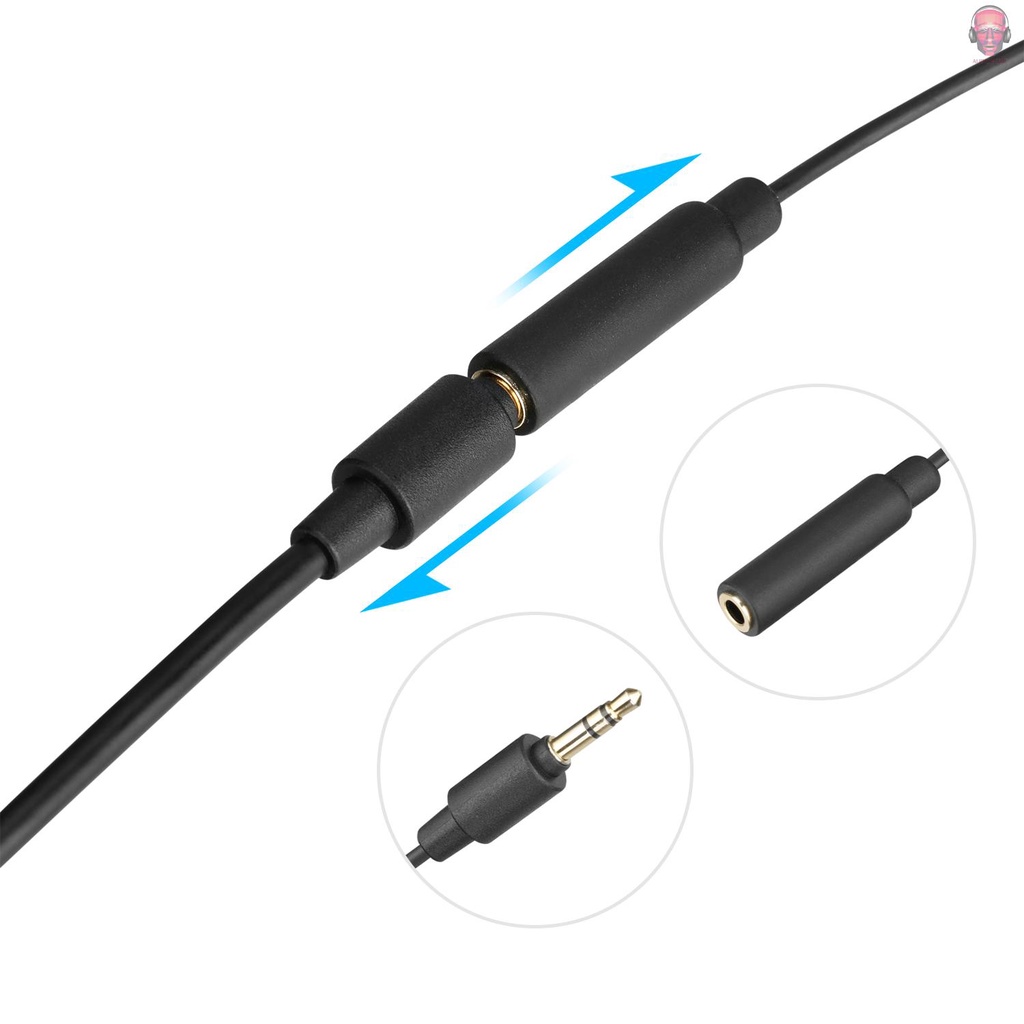 Mới Micro Cài Áo Boya Cardioid Có Dây Cáp 3.5mm Trs Sang Lightning Cho Điện Thoại Ios