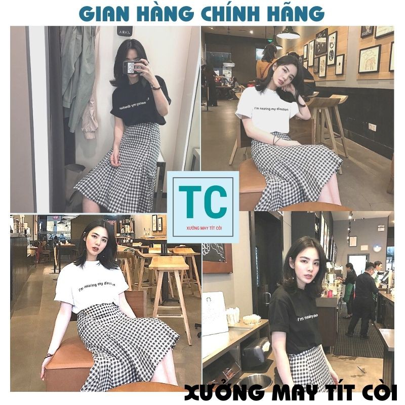 set áo thun kèm chân váy caro midi cực vintage ,cực cá tính XƯỞNG MAY TÍT CÒI | BigBuy360 - bigbuy360.vn