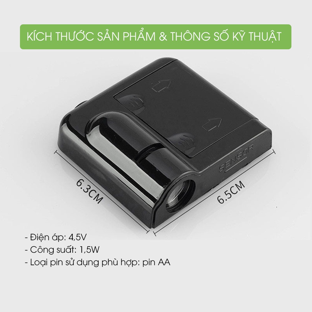 Đèn led chiếu hình, logo gắn cửa trang trí ô tô không dây, phụ kiện oto Tâm Luân
