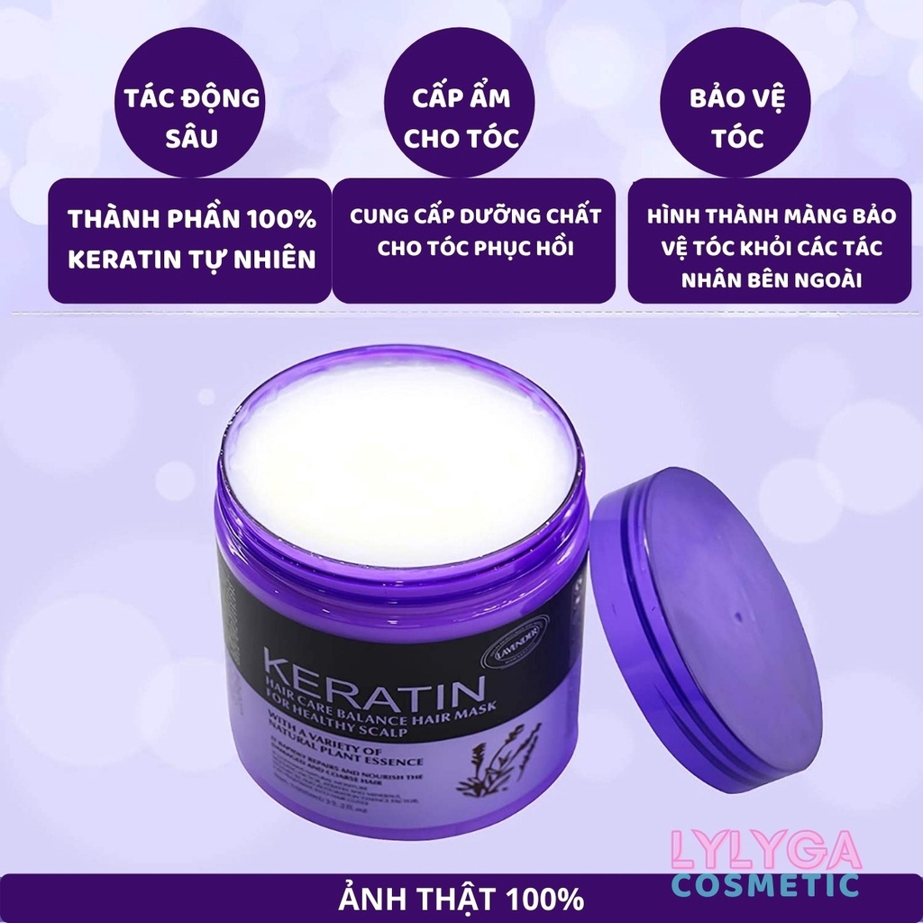 Kem Ủ Tóc KERATIN COLLAGEN 1000ML LAVENDER BRAZIL NUT - Ủ Hấp Tóc Cung Cấp Dưỡng Chất KERATIN Tự Nhiên