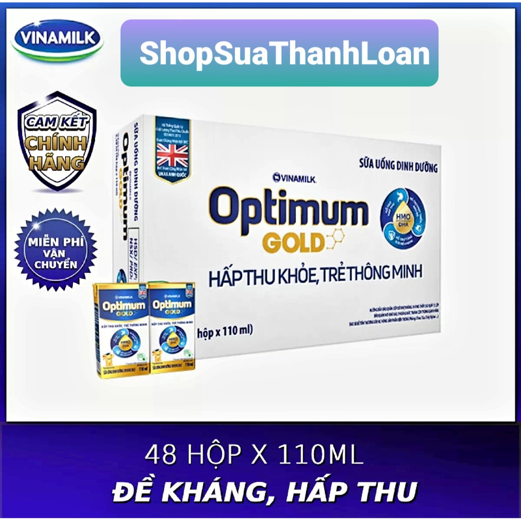 [HSD T9-2022] THÙNG 48 HỘP SỮA BỘT PHA SẴN OPTIMUM GOLD 110ML