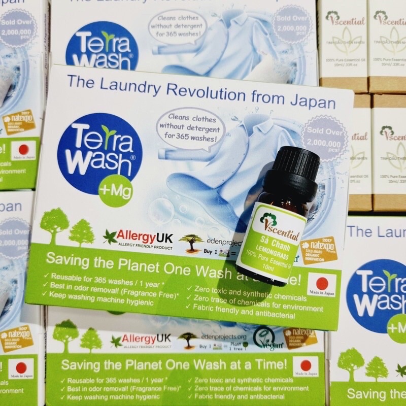 Combo Túi Giặt Terra Wash và Tinh Dầu Thiên Nhiên Terra Thay Thế Nước Giặt Nước Xả