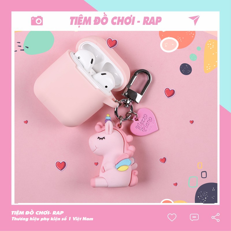 Bao airpod case kì lân hồng dễ thương nhà Rap tặng kèm phụ kiện