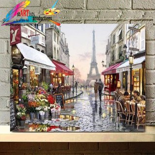 Tranh sơn dầu tự tô màu số hoá - Tháp Effel