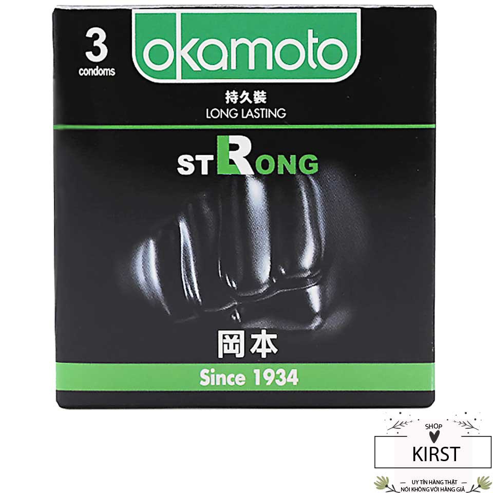 Bao Cao Su Okamoto Strong. Kéo Dài Thời Gian Không Sử Dụng Thuốc (Hộp 3 cái)