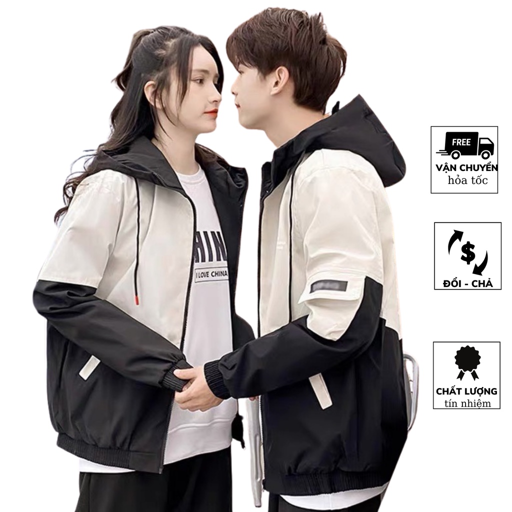 Áo Khoác Dù Cặp Đôi Nam Nữ phối màu, chất Gió 2 Lớp Nam Nữ (Ảnh Thật / như hình) KD52