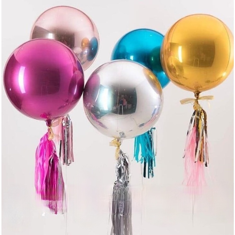 1 mảnh 15/10/18/22/32 Inch 4D Bóng bay lá tròn Bong bóng kim loại Bong bóng sinh nhật Bong bóng trang trí tiệc cưới Đồ dùng đám cưới