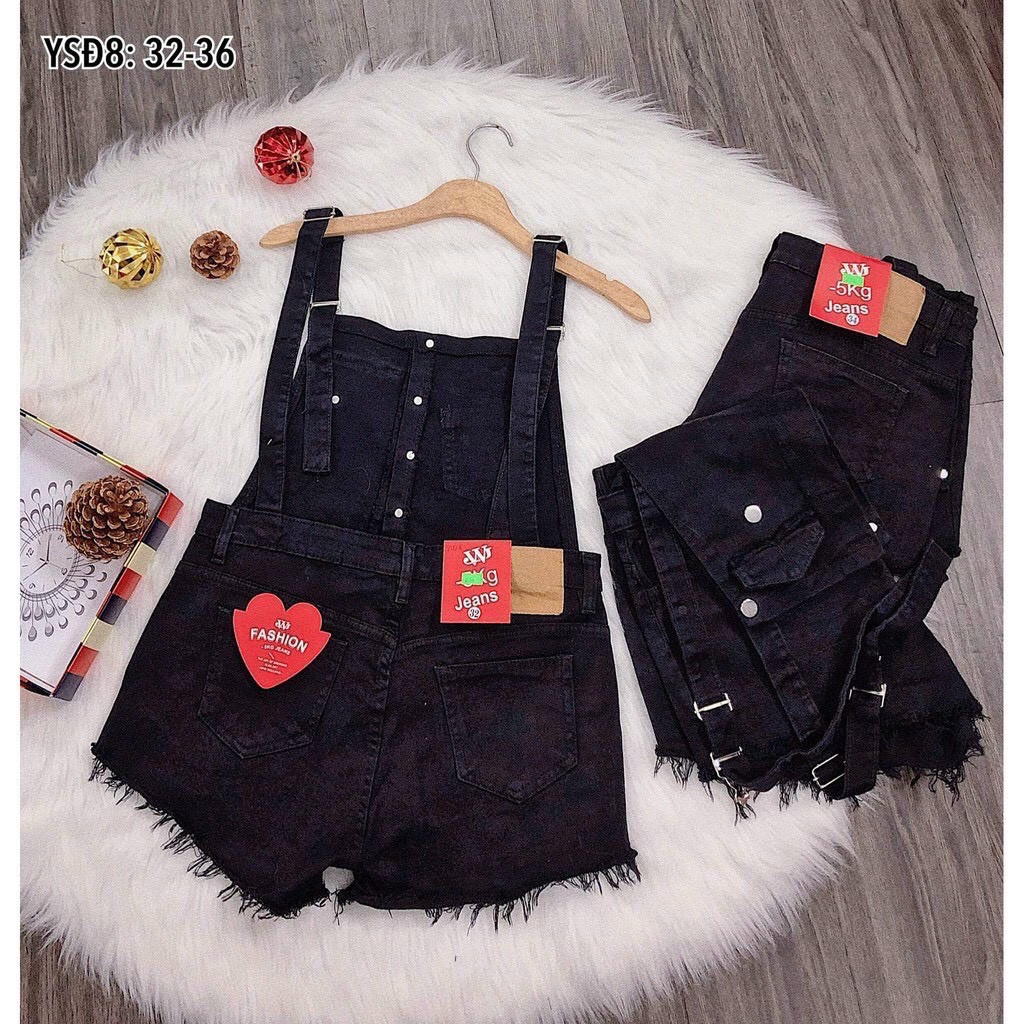 Quần Short Yếm Nữ - Màu Đen - Trắng - Mã J21 | BigBuy360 - bigbuy360.vn