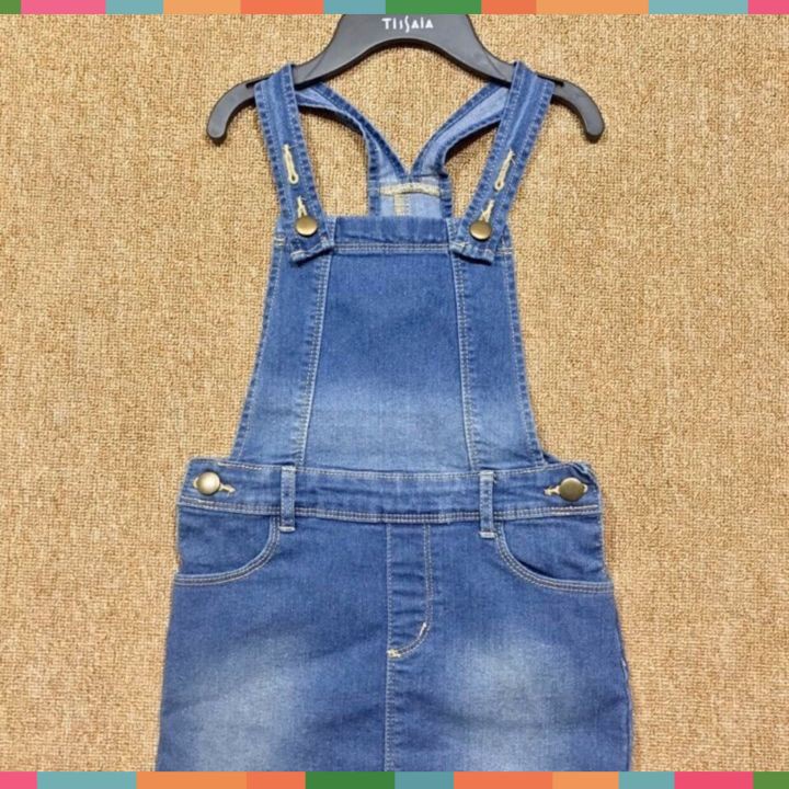 Váy Yếm Jean Bé Gái, Chất Jean Co Giãn, Size 3-8, Hàng Xuất Dư Xịn