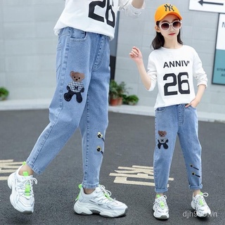 Quần jeans baggy thời trang xuân thu phong cách hàn quốc cho bé gái