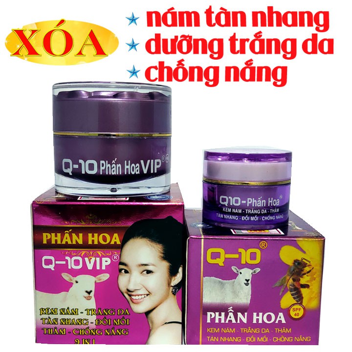 Kem nám trắng da thâm tàn nhang chống nắng Q-10 phấn hoa 5in1