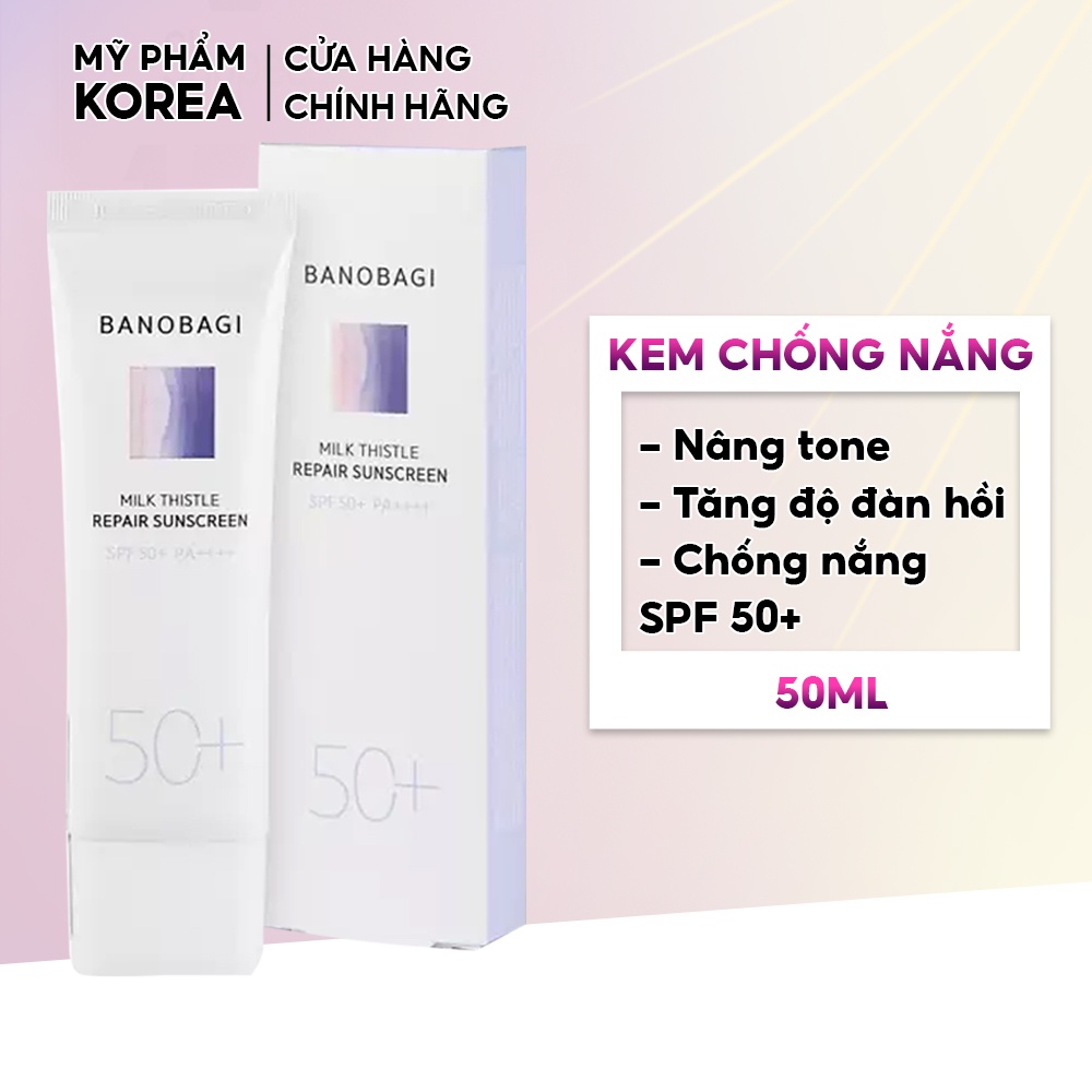 Kem chống nắng phục hồi 2 in 1 Banobagi Milk Thistle Repair Sunscreen SPF 50+ PA+++ 50ml