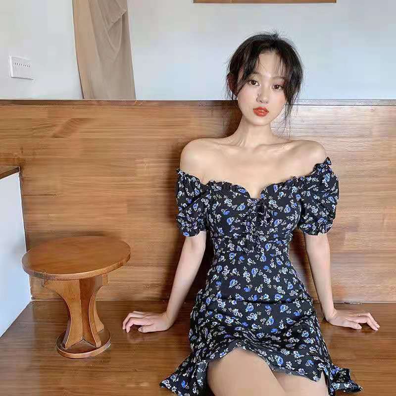 IMAODOU Đầm họa tiết hoa plycodon phong cách Hàn Quốc thời trang mùa hè cho nữ