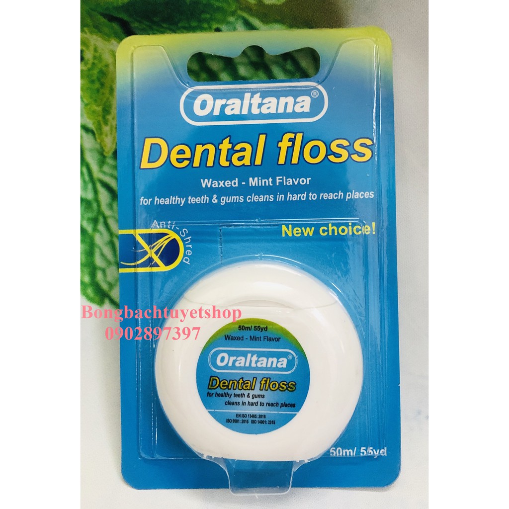 Chỉ nha khoa Oraltana 50m/ Cuộn - Chỉ nha khoa hương bạc hà Oraltana Dental Floss