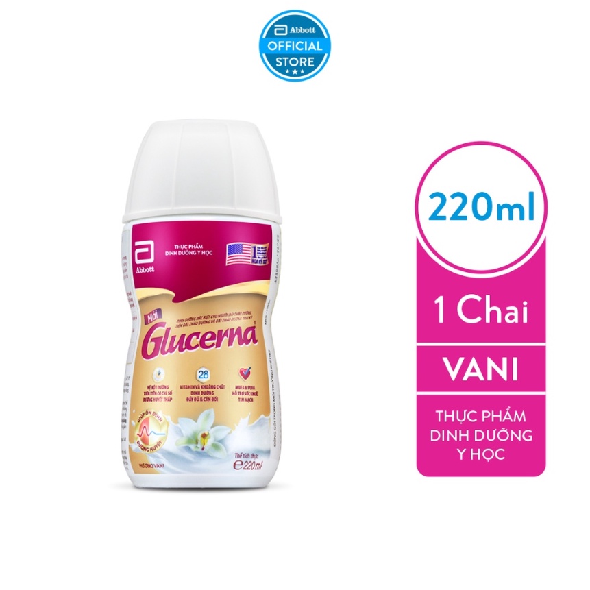 Thùng 30 Sữa nước dành cho người bị tiểu đường Glucerna Abbott 220ml/chai