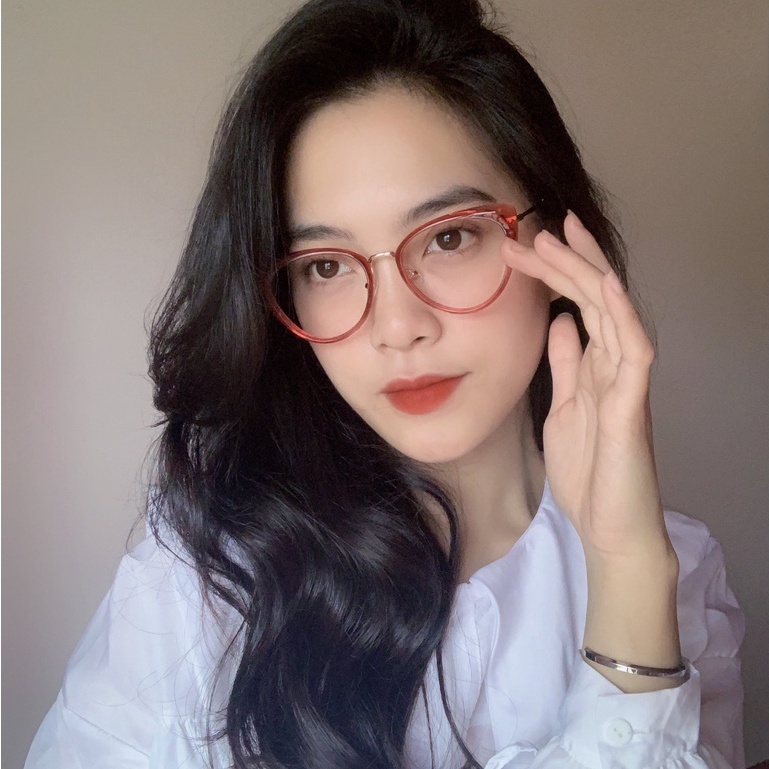 Gọng kính nữ mắt mèo cao cấp Lilyeyewear chất liệu nhựa cứng cáp màu sắc thời trang 87007