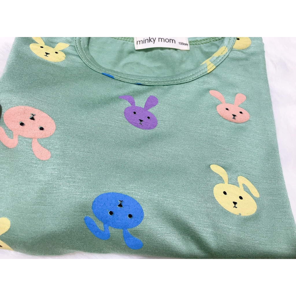 [SALE] Bộ Quần Áo Bé Gái, Bé Trai Minky Mom Vải Thun Lạnh Tai Thỏ Dễ Thương, Bộ Dài Tay Cho Bé Mặc Thu Đông MKMTD2168