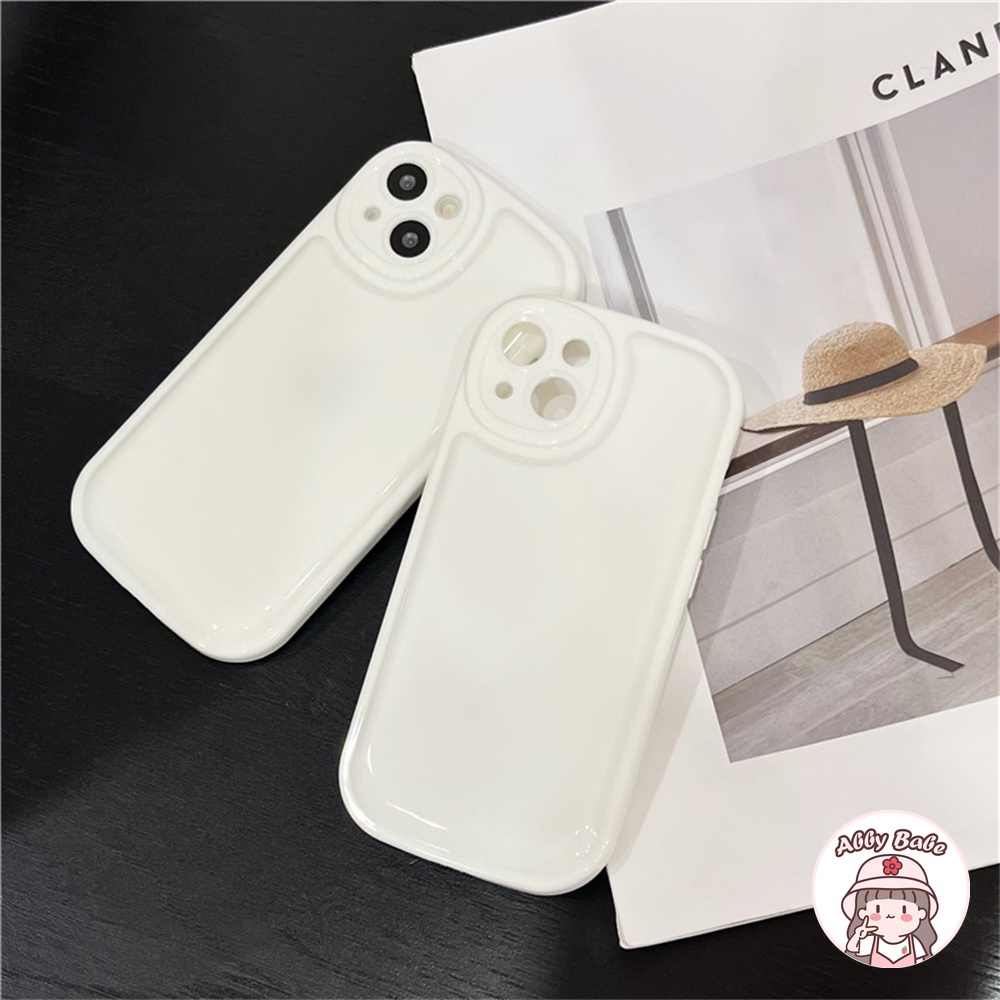 Ốp Điện Thoại TPU Mềm Mỏng Có Đệm Khí Chống Mồ Hôi Màu Trắng Cho IPhone 14 Pro Max 11 7Plus 13 12 11 Pro Max X XS XR