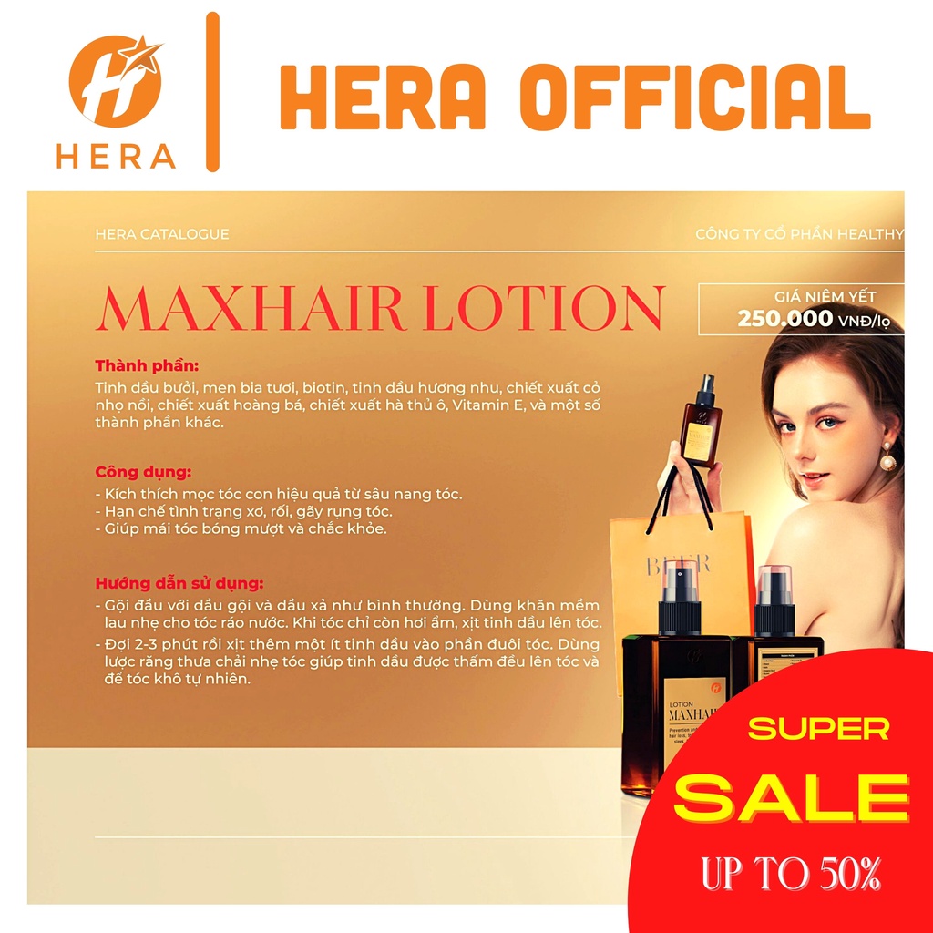 Tinh dầu mọc tóc HERA Lotion Maxhair – Tinh dầu mọc tóc men bia tươi
