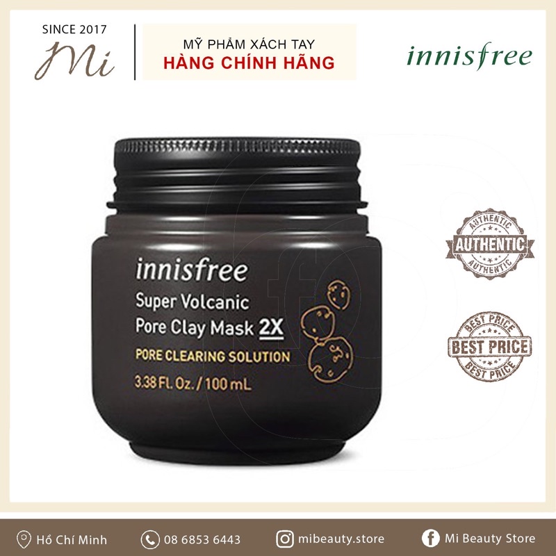 [HSD1.2023]MẶT NẠ ĐẤT SÉT INNISFREE SUPER VOLCANIC PORE CLAY MASK 2X