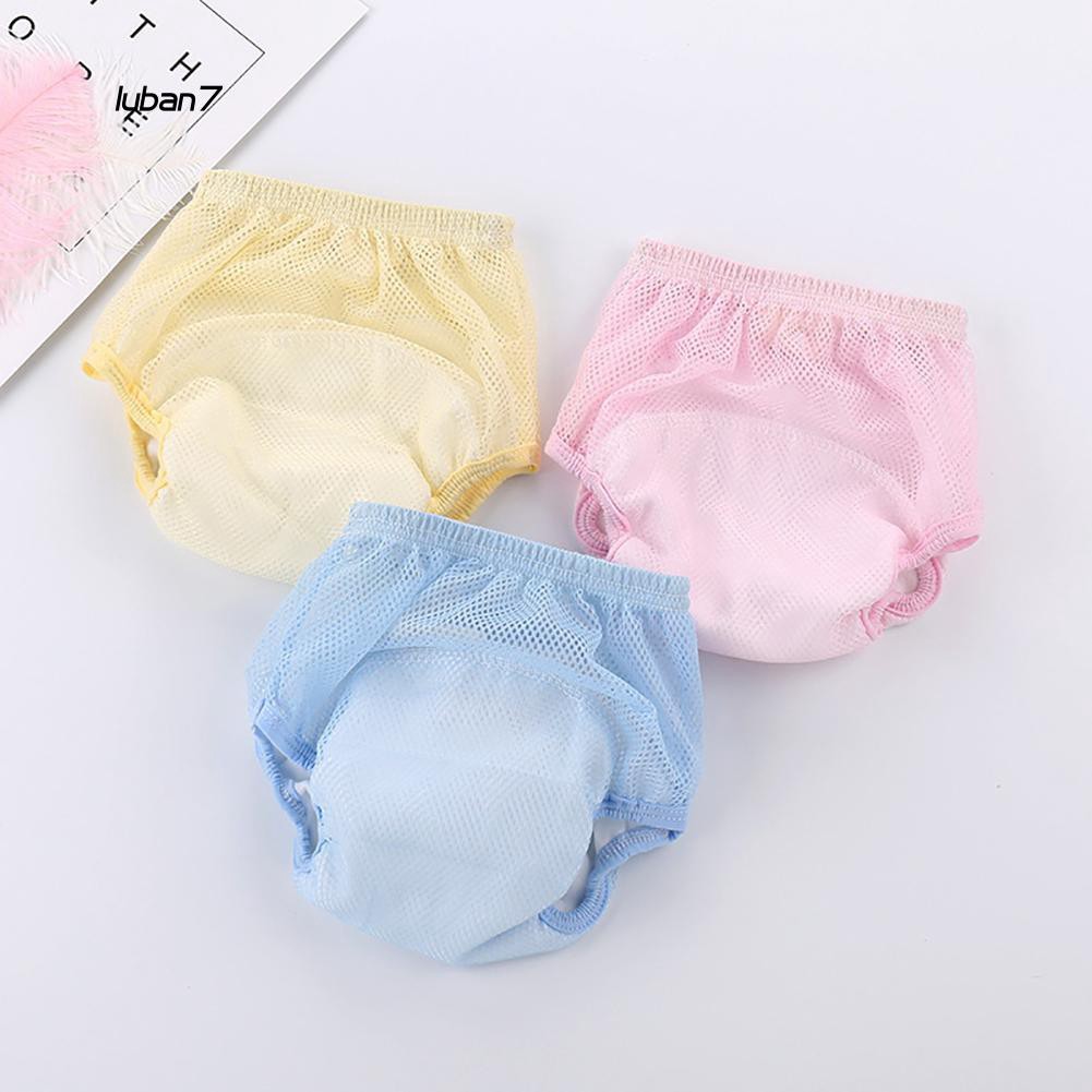 Set 7 Quần Tã Cotton Phối Lưới Thoáng Khí Thời Trang Mùa Hè Cho Bé