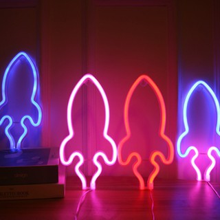 Đèn Trang Trí  Led Neon Sign Tên Lửa