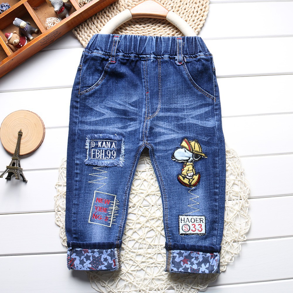 Quần Jeans Thêu Họa Tiết Hoạt Hình Cho Bé Trai 2018 1x