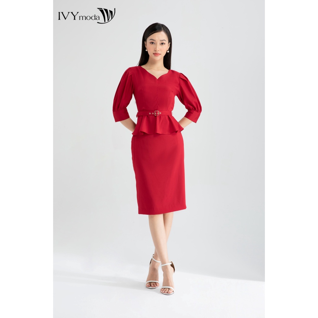 Chân váy midi xẻ sau thiết kế IVY moda MS 31M6419