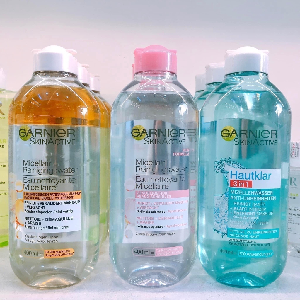 Nước Tẩy Trang Garnier Không Cồn, Dưỡng Ẩm, Dùng Mọi Loại Da 400ml
