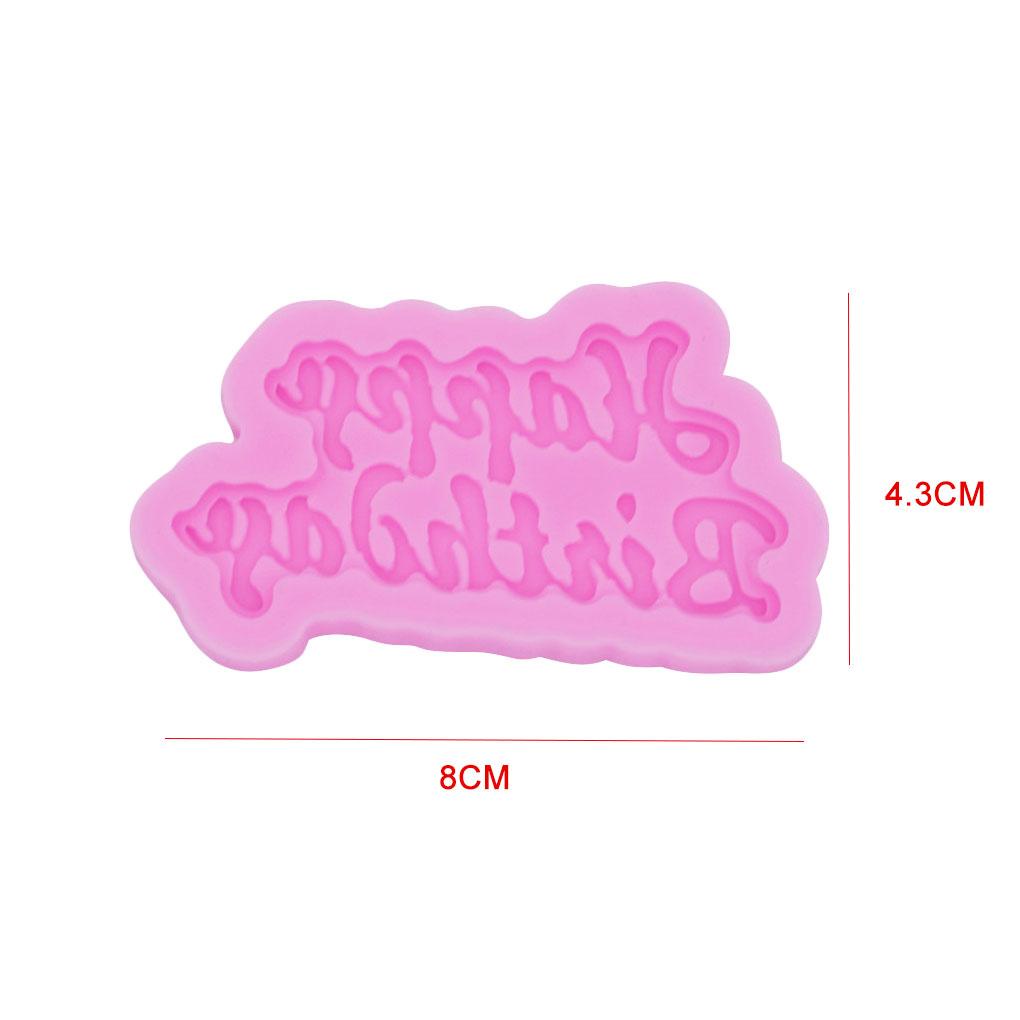 Khuôn Silicone Tạo Hình Chữ Happy Birthday 3D Chịu Nhiệt Tái Sử Dụng Linh Hoạt DIY