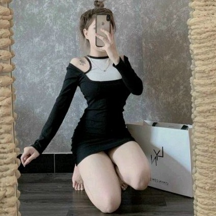 Đầm yếm 2 lớp tay dài body chuẩn đẹp(TV2 &amp; A15)