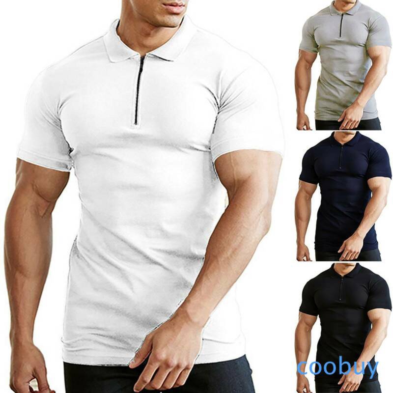 Áo Thun Nam Ngắn Tay Có Dây Kéo Size M-3Xl