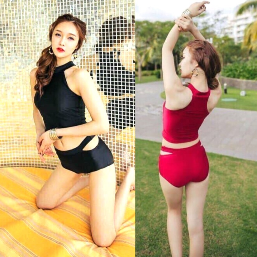 Đồ Bơi 2 Mảnh Lưng Cao, Bikini/ Bộ Bơi Hàn Quốc Áo Cổ Yếm Croptop Kèm Quần 2 Lai Hở Vai Chuẩn Style Hot Savvy