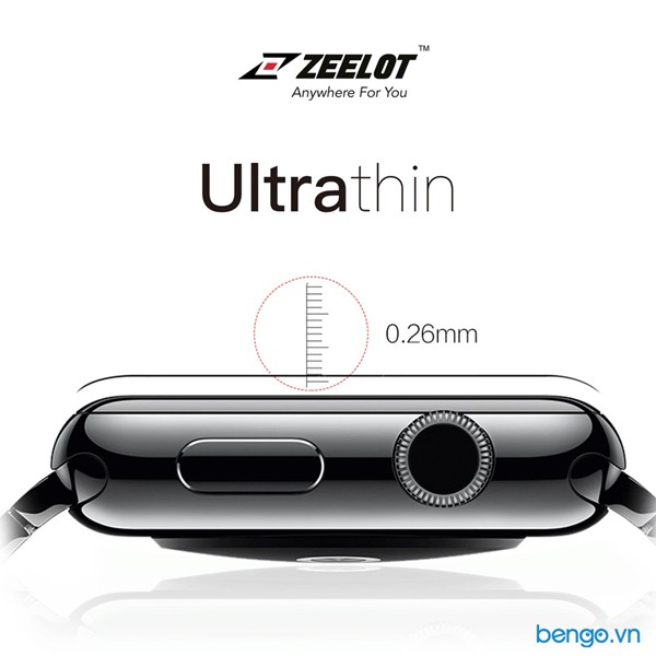 Dán Cường Lực Apple Watch Zeelot Nanometer Clear Full Keo/Full Keo Chống Vân Tay