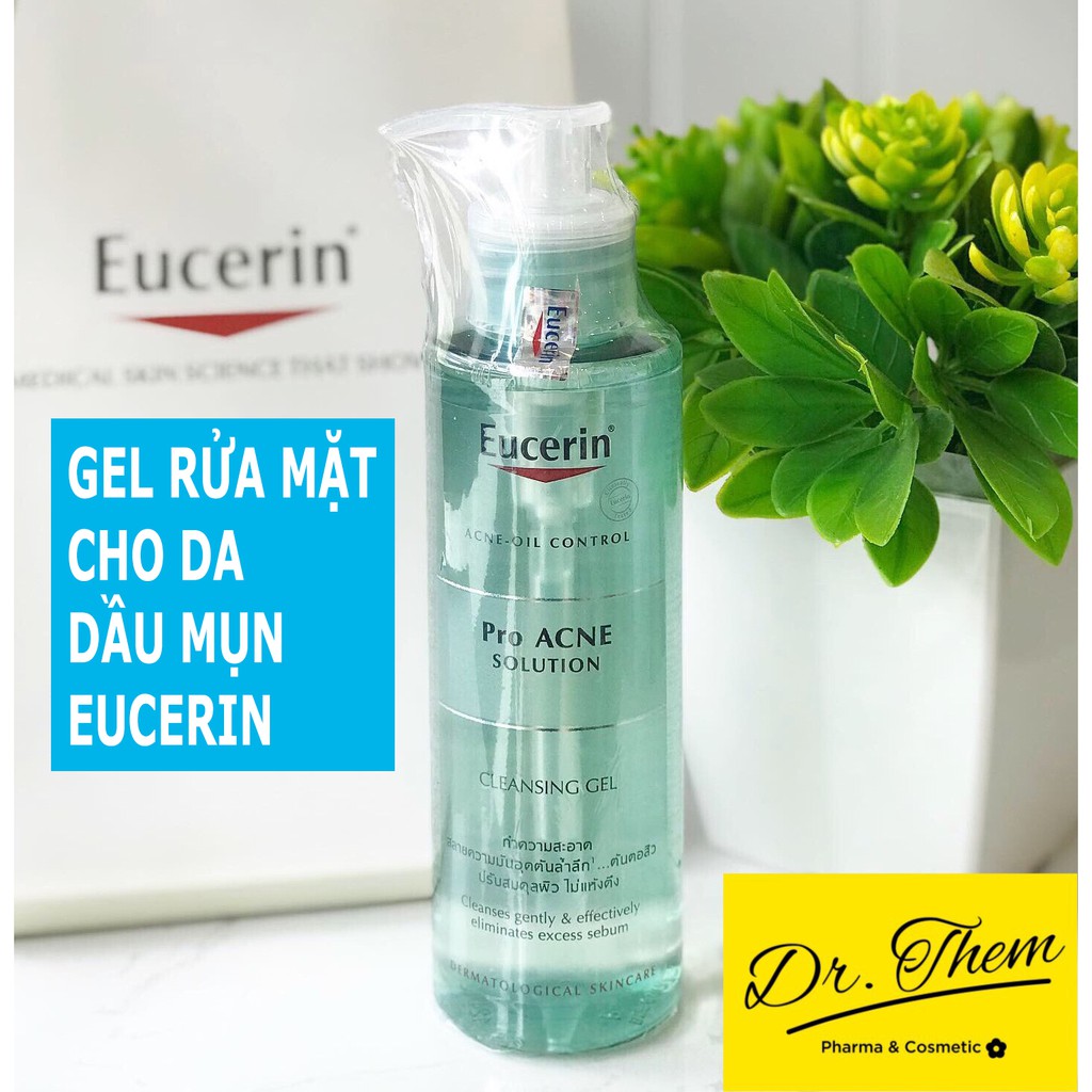 Gel Rửa Mặt Dành Cho Da Nhờn Mụn Eucerin Pro ACNE Solution Cleansing Gel 200ml