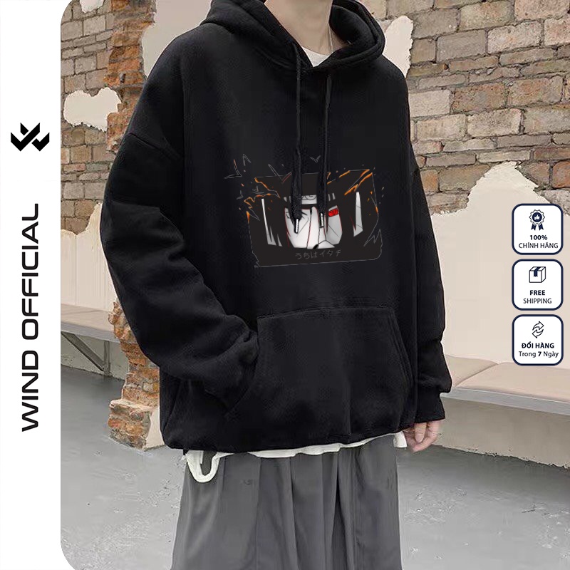 Áo hoodie form rộng WIND unisex nỉ bông HD20 ITACHI thời trang nam nữ oversize ulzzang | WebRaoVat - webraovat.net.vn