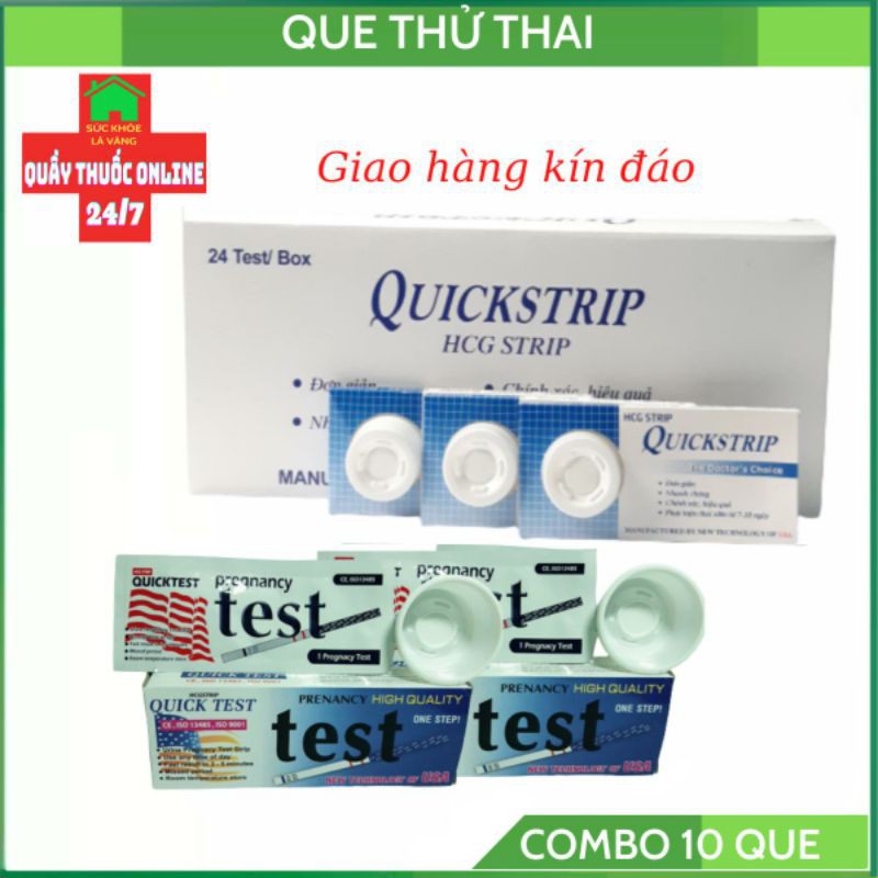COMOBO 5 QUE THỬ THAI QUICK TEST + 5 QUE QUICKSTRIP