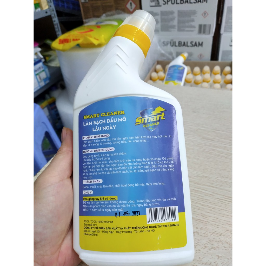 Smart Cleaner- dung dịch làm sạch bay vết dầu mỡ bám két bẩn lâu ngày của máy hút mùi, bếp... dung tích 500ml