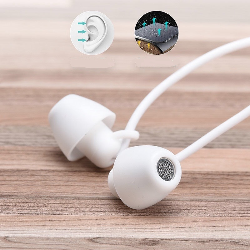 Tai Nghe Nhét Tai Có Dây Bằng Silicon Mềm Nhẹ Chống Ồn Kèm Mic Đầu Cắm 3.5mm Cho Điện Thoại / Máy Tính Bảng / Laptop
