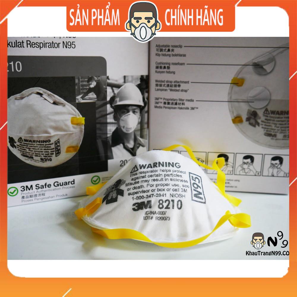 Khẩu trang 3M 8210 N95 xuất xứ Singapore lọc bụi min pm2.5 95%