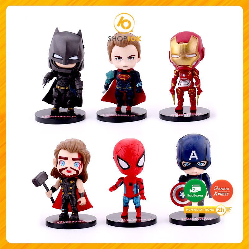 Mô hình nhân vật siêu anh hùng MARVEL/ DC siêu ngầu 10cm