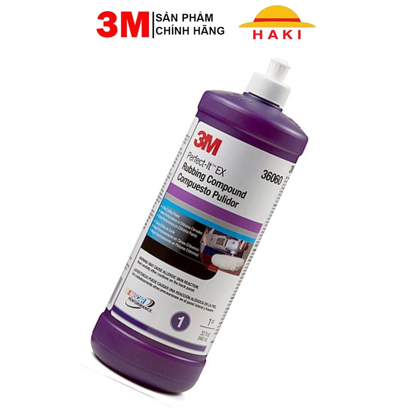 Xi đánh bóng ô tô bước 1 3M PN36060 3M PERFECT-IT EX RUBBING COMPOUND – dung dịch đánh bóng xe ô tô nắp giật tiện lợi