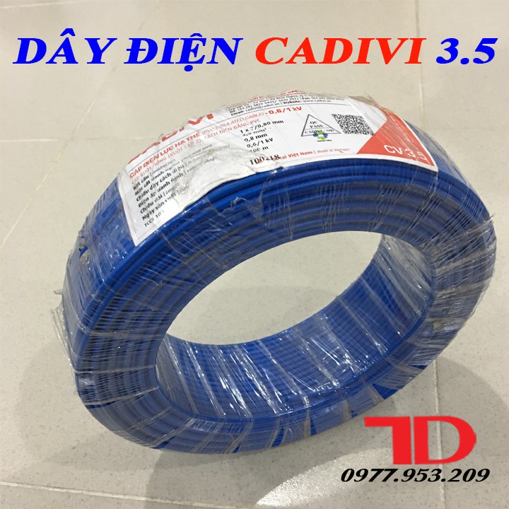 DÂY ĐIỆN ĐƠN CADIVI 3.5 - 100 MÉT